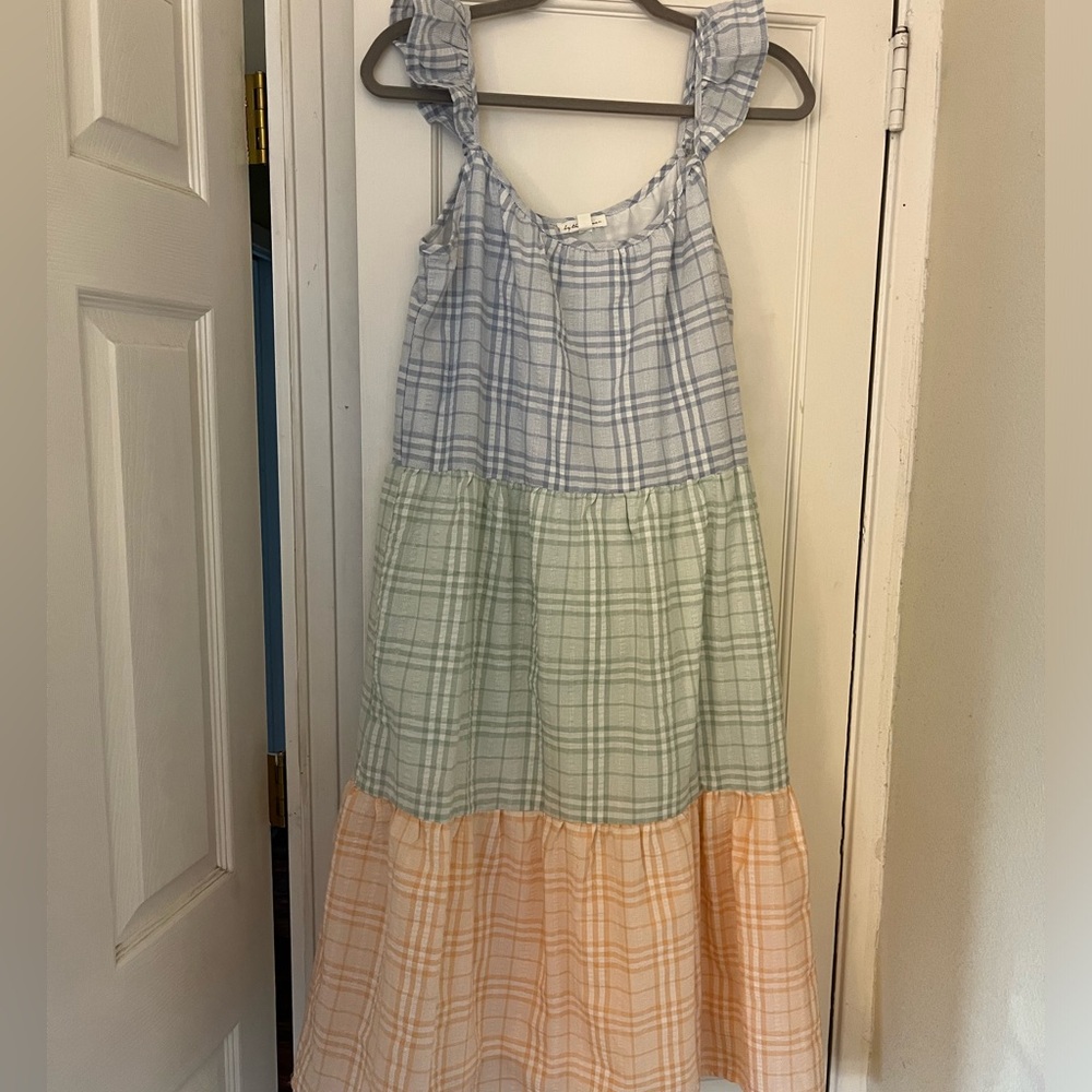 Multicolored tiered sundress